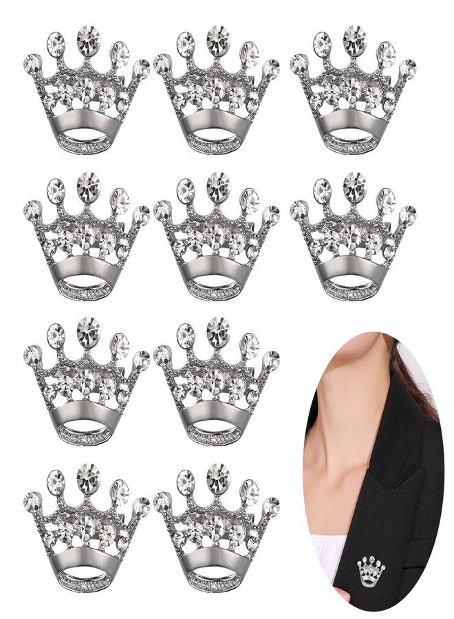 Tinksky 12pcs Fashion Diamante Wedding Party Pageant Tiara Crown Corsage Brooch Pin for Wedding Valentine's Day Gift DIY (Silver) - Image 2