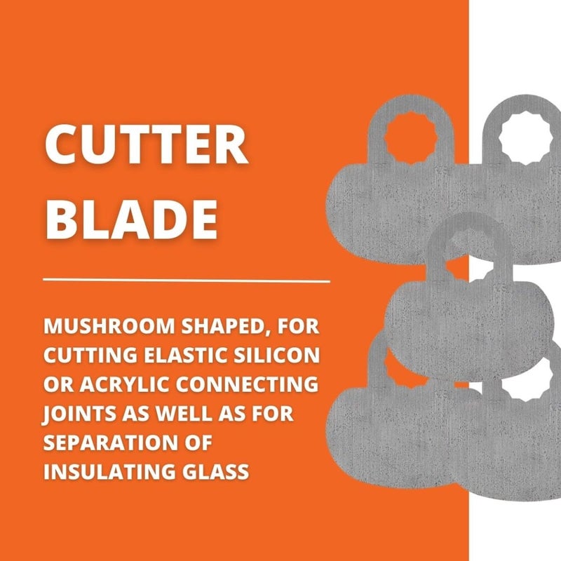 Fein Cutter Blade for Precision Cutting on Elastic Silicone and Acrylic Joints - Smooth, Clean Cuts on MultiMaster Tools, Mushroom Shape, 5-Pack - 63903128012 - Image 2