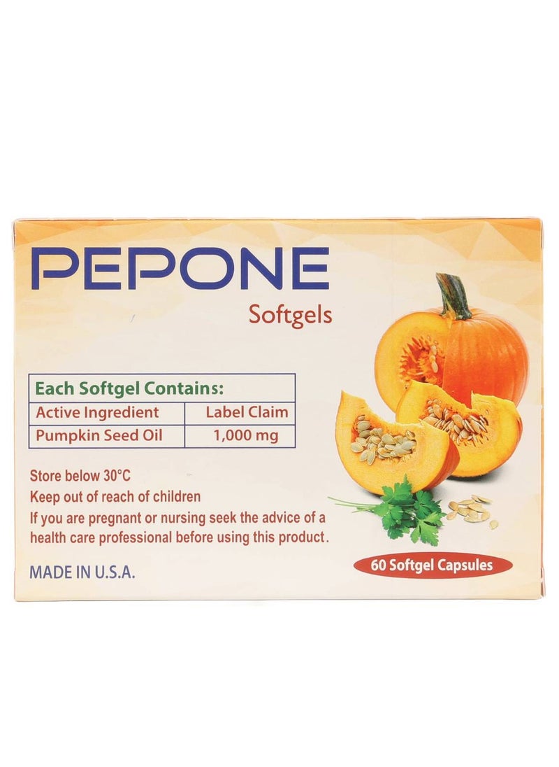 Generic Pepone Pumpkin Seeds Oil 1000 mg 60 Capsules  - Image 3