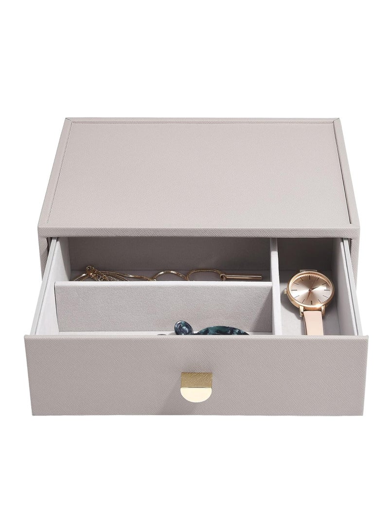 Stackers Classic Deep 3 Compartment Drawer Taupe - Image 1