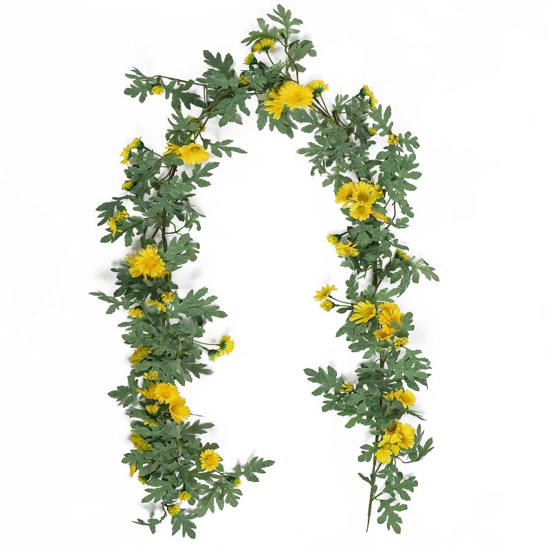 SOMYTING Artificial Daisy Garland Decorative Fake Flower Vine Hanging 56Ft Silk Flower Greenery for Home Garden Outdoor Ceremony Wedding Arch Floral Decor