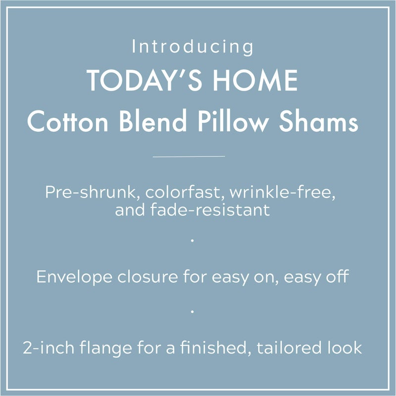 TodaysHome Today's Home Basic Cotton Rich Tailored Sham with 2" Flange 2 (Pack), Standard, Black - Image 3