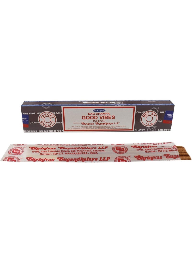 Satya SSR Nag Champa Good Vibes Incense Sticks for Meditation and Enlightenment Worship Temple 12 Packs x 15 grm (180 grm) - Image 3