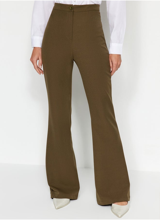 trendyol Khaki Spanish Leg Flare Woven Fabric Trousers TOFAW19BB0581  - Image 4