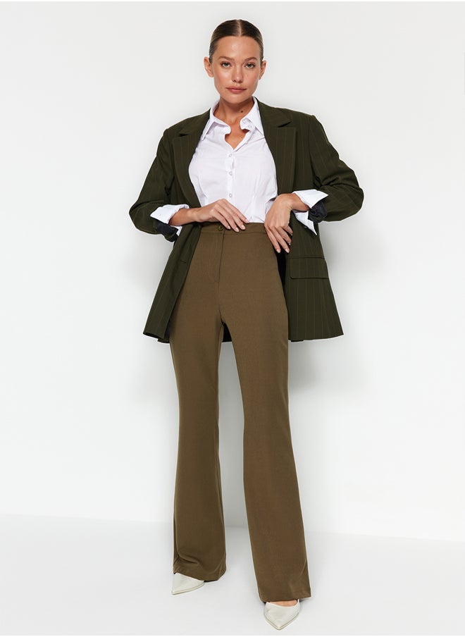 trendyol Khaki Spanish Leg Flare Woven Fabric Trousers TOFAW19BB0581  - Image 1