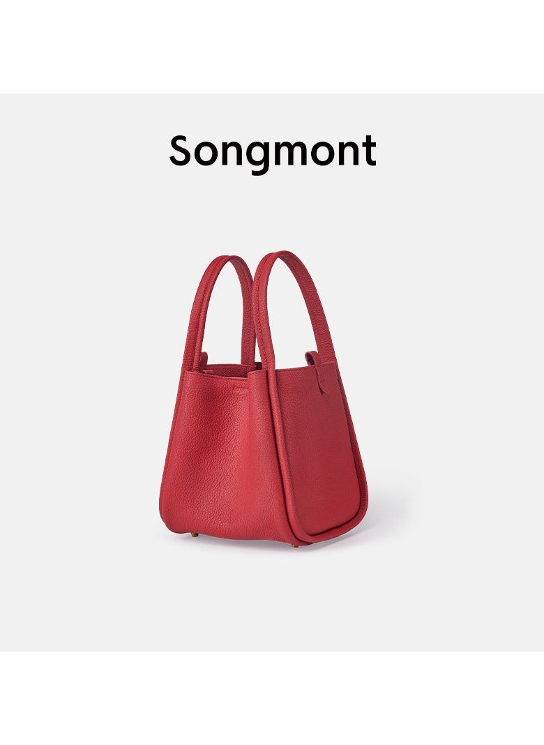 سونغمونت Mountain Pine Small u0026 Medium Basket Bag Lock Closure, Genuine Leather, Large Capacity Tote for Women  - Image 1