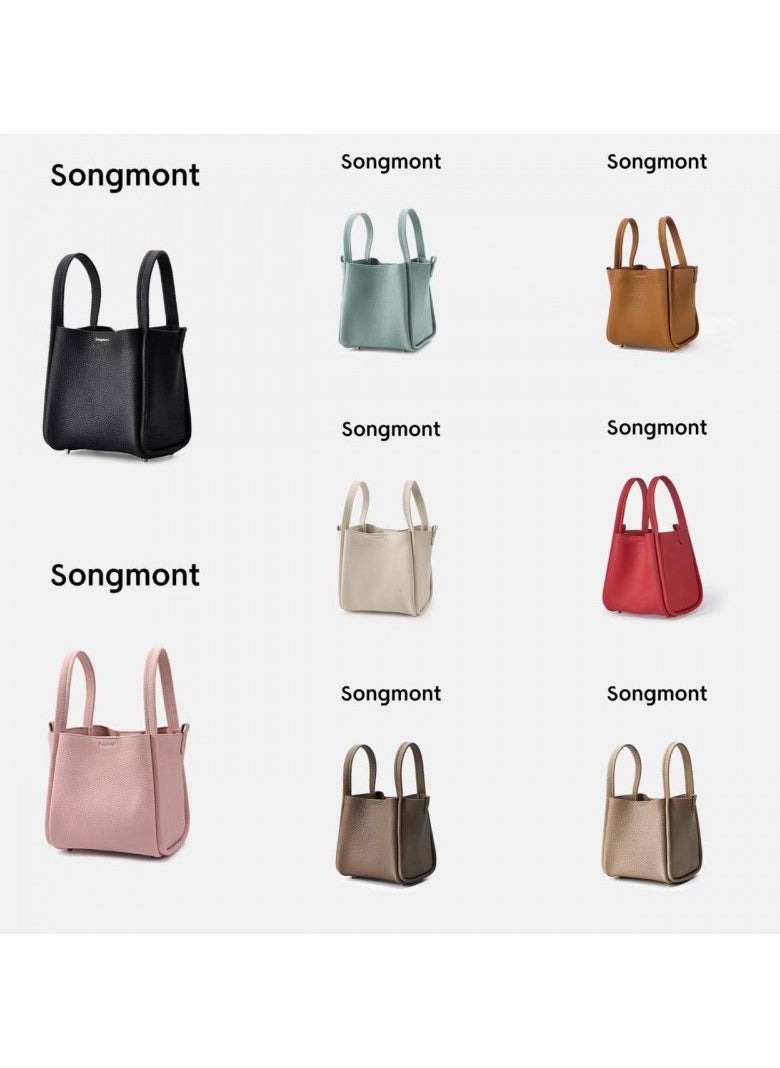سونغمونت Mountain Pine Small u0026 Medium Basket Bag Lock Closure, Genuine Leather, Large Capacity Tote for Women  - Image 2