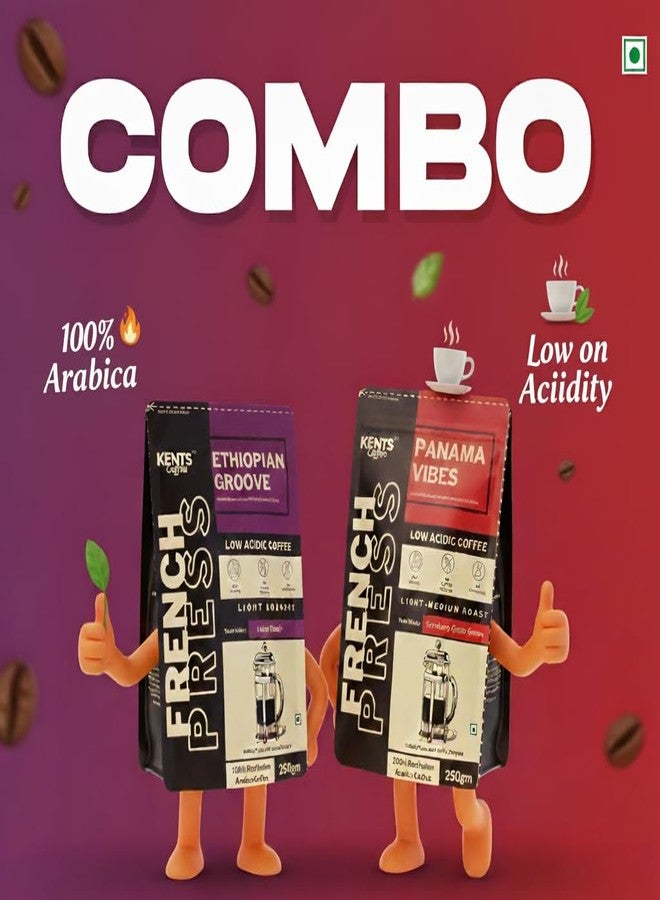 Kents Coffee مزيج قهوة كينتس المحمصة تحميصاً خفيفاً | طحن خشن مناسب للقهوة الفرنسية والقهوة الباردة | قهوة قليلة الحموضة | نكهات إثيوبية وباناما | مزيج من الفواكه والحمضيات والكاكاو | ١٠٠٪ أرابيكا من الدرجة AA | منشأ تشيكماغالور | عبوة من قطعتين (٢٥٠ غرام × ٢) - Image 2