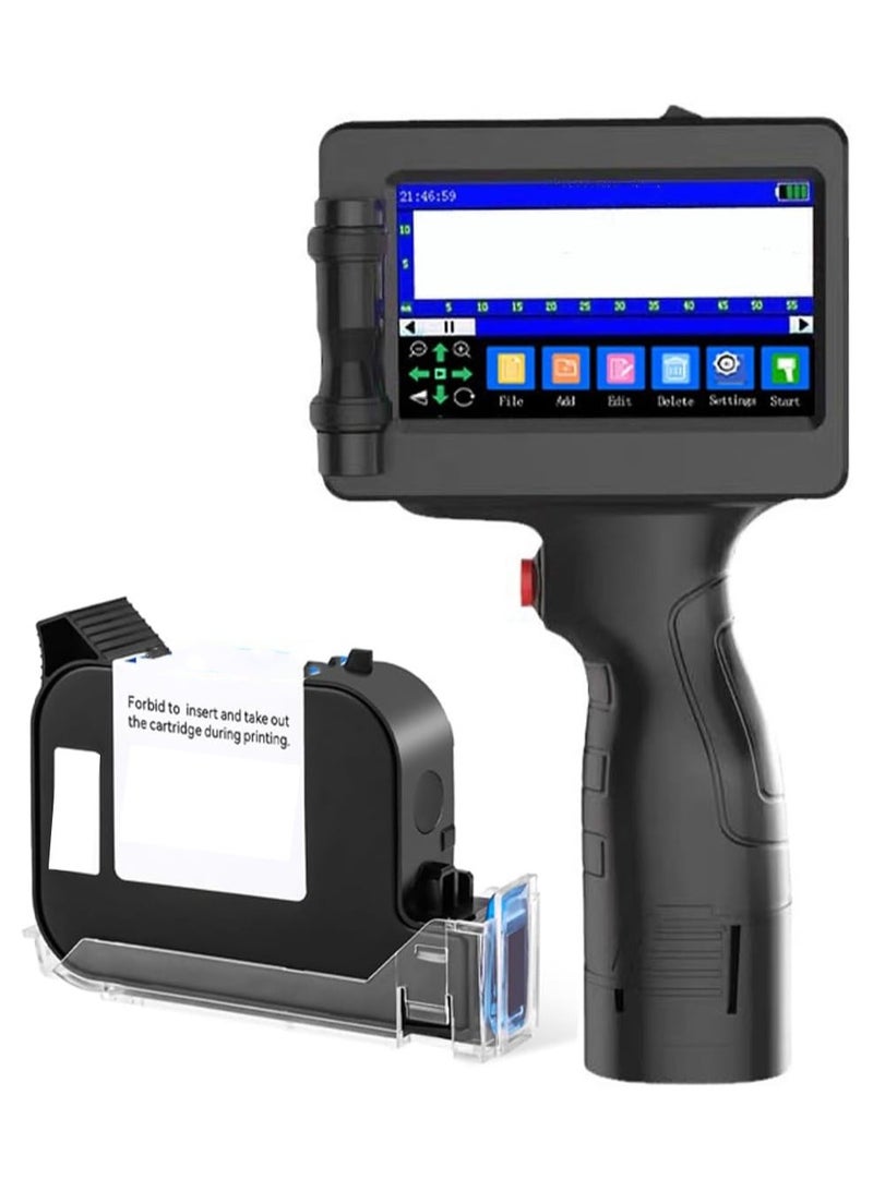 Handheld Inkjet Printer,Portable Handheld Inkjet Printer With 4.3 Inch Touch Screen Fast Drying Inkjet Printer For Logo/Image/Production Date/Number/Batch/QR Code/Barcode - Image 1