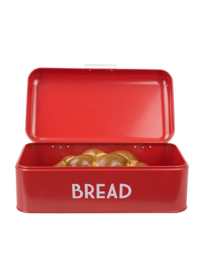 Home Basics Grove Bread Box For Kitchen Counter Dry Food Storage Container, Bread Bin, Store Bread Loaf, Dinner Rolls, Pastries, Baked Goods & More, Retro Vintage Design, Red - Image 4