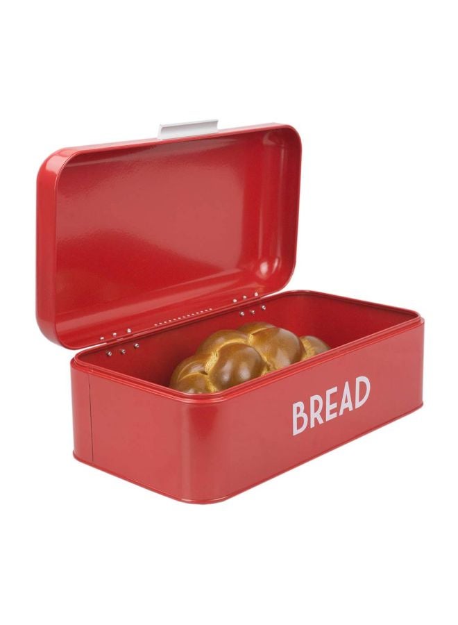 Home Basics Grove Bread Box For Kitchen Counter Dry Food Storage Container, Bread Bin, Store Bread Loaf, Dinner Rolls, Pastries, Baked Goods & More, Retro Vintage Design, Red - Image 3
