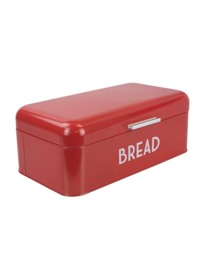 Home Basics Grove Bread Box For Kitchen Counter Dry Food Storage Container, Bread Bin, Store Bread Loaf, Dinner Rolls, Pastries, Baked Goods & More, Retro Vintage Design, Red - Image 2