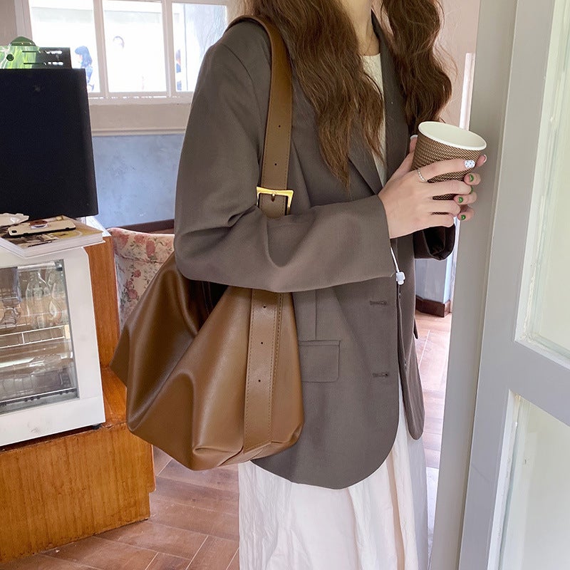 Korean Style Large Capacity Soft Tote Shoulder Bag - Image 2
