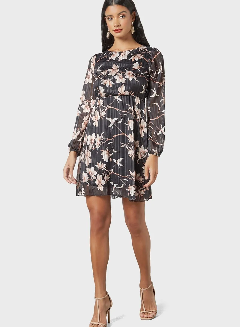 MELA LONDON Floral Pleated Dress