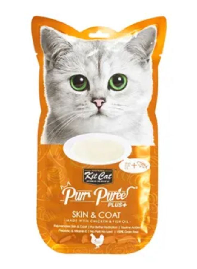 Kit Cat Purr Puree Plus Skin And Coat 15G Pack Of 4