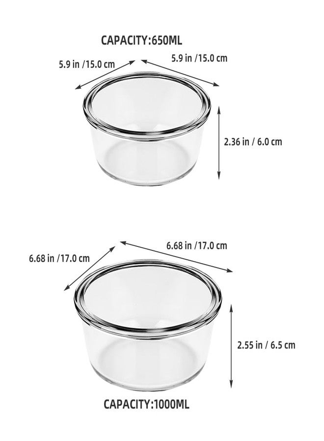 LABRIMP 2pcs High-temperature Resistant Glass Bowl for Air Fryer Baking Serving for Salad Noodles Desserts Food-grade Glass Kitchenware - Image 2