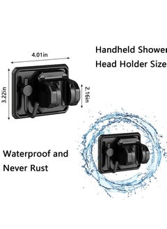 Excefore Shower Head Holder with Hook, Strong Adhesive Waterproof Handheld Shower Holder, Adjustable Shower Wand Holder Wall Mount for rv Shower Kids Shower Bathroom Shower, No Drilling - Black  - Image 4
