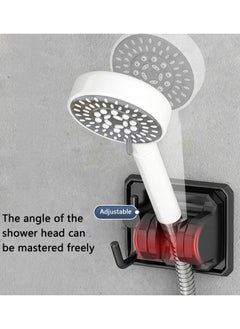 Excefore Shower Head Holder with Hook, Strong Adhesive Waterproof Handheld Shower Holder, Adjustable Shower Wand Holder Wall Mount for rv Shower Kids Shower Bathroom Shower, No Drilling - Black  - Image 2
