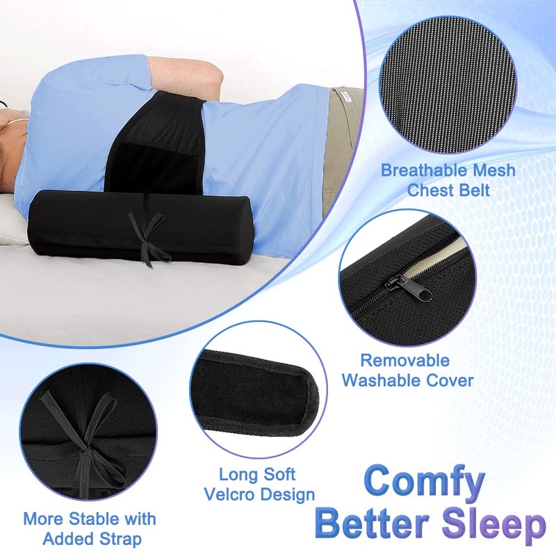 AOSSA Snoring Pillows Side Sleep Anti Snore Back Sleeping Position Side Sleeper Pillow for Snoring Relief Stopper Belt Cushion Adults - Image 2
