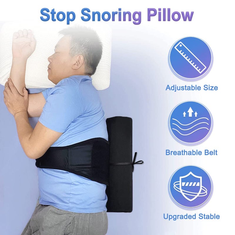 AOSSA Snoring Pillows Side Sleep Anti Snore Back Sleeping Position Side Sleeper Pillow for Snoring Relief Stopper Belt Cushion Adults - Image 3