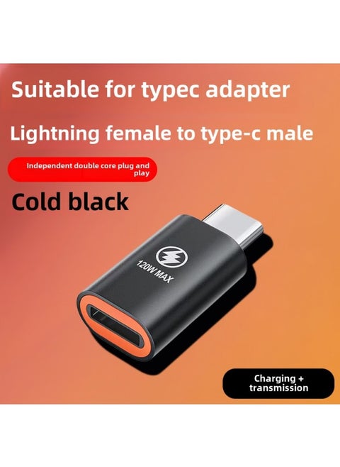 Applicable To Apple Charging Adapter Typec To Lightning Female PD120W Converter 13 Accessories Tpc-Color:Ice Black  20w Charging + Transmission