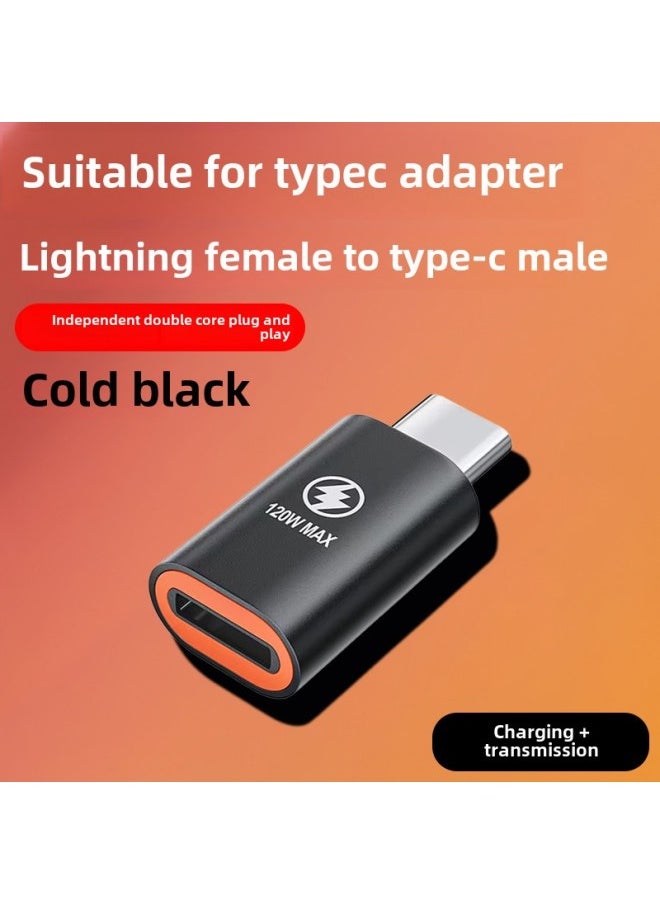 Applicable To Apple Charging Adapter Typec To Lightning Female PD120W Converter 13 Accessories Tpc-Color:Ice Black  20w Charging + Transmission