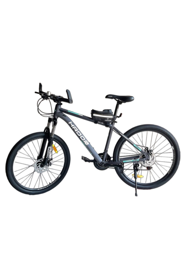 HADOR Steer Aluminum Frame 21-Speed Front Assistant Bike, 26-Inch Size, black&green  - Image 3