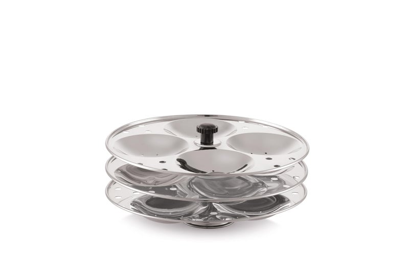 TOSAA STAINLESS STEEL IDLI 4 * 3 PLATES (12 IDLIS) COMPACT IDLI MAKER - HEALTHY COOKING, STEAM FRESH IDLIS EVERY TIME - Image 2