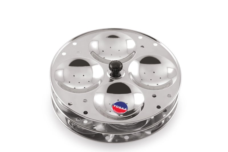 TOSAA STAINLESS STEEL IDLI 4 * 3 PLATES (12 IDLIS) COMPACT IDLI MAKER - HEALTHY COOKING, STEAM FRESH IDLIS EVERY TIME - Image 3