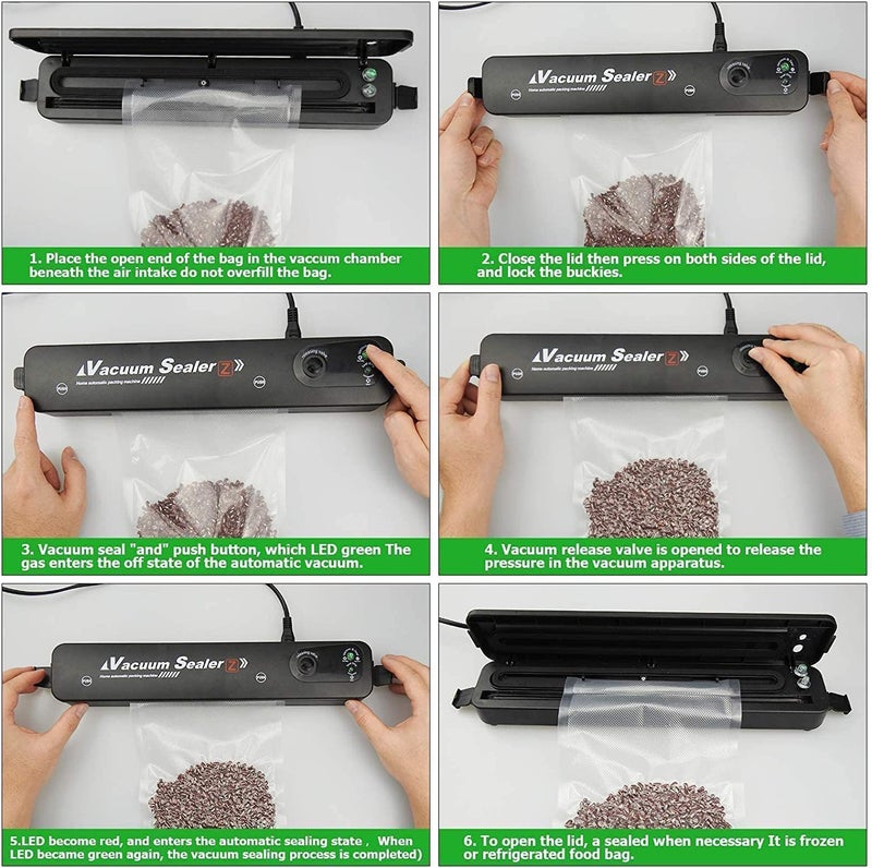 Rensom ECommerce Food Vacuum Sealer Machine with 8 Pcs Seal Bag Automatic Vacuum Air Sealing System Vacuum Pump Easy to Clean For Food Preservation And Sous Vide Cooking - Image 5