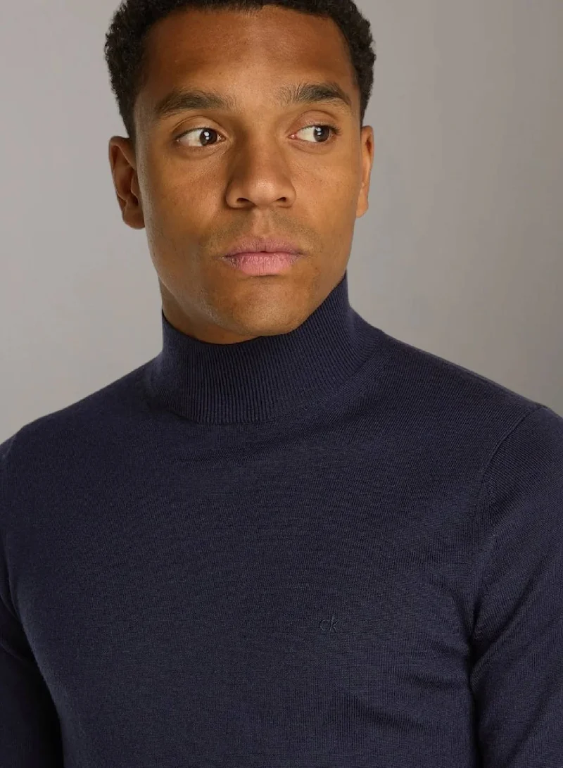 Calvin Klein Night Sky Merino Mock Neck Jumper for Men | Best Price UAE