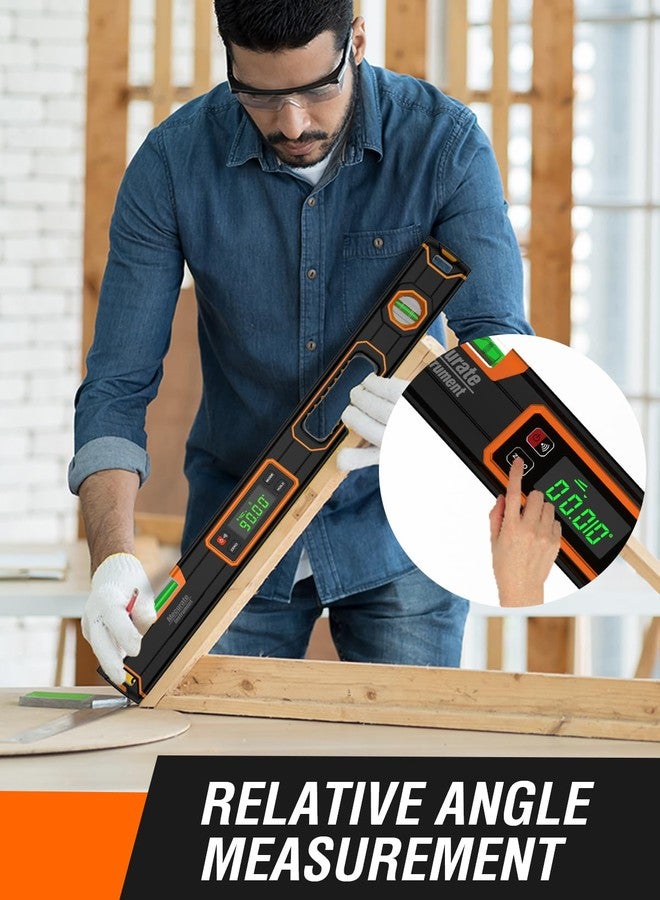 Mecurate 24-Inch Digital Level, Professional Smart Precision Torpedo Level Tool, Bright LCD Display, Audible Alerts, Magnetic Bottom, Dust Water Resistant, with Carrying Case - Image 4