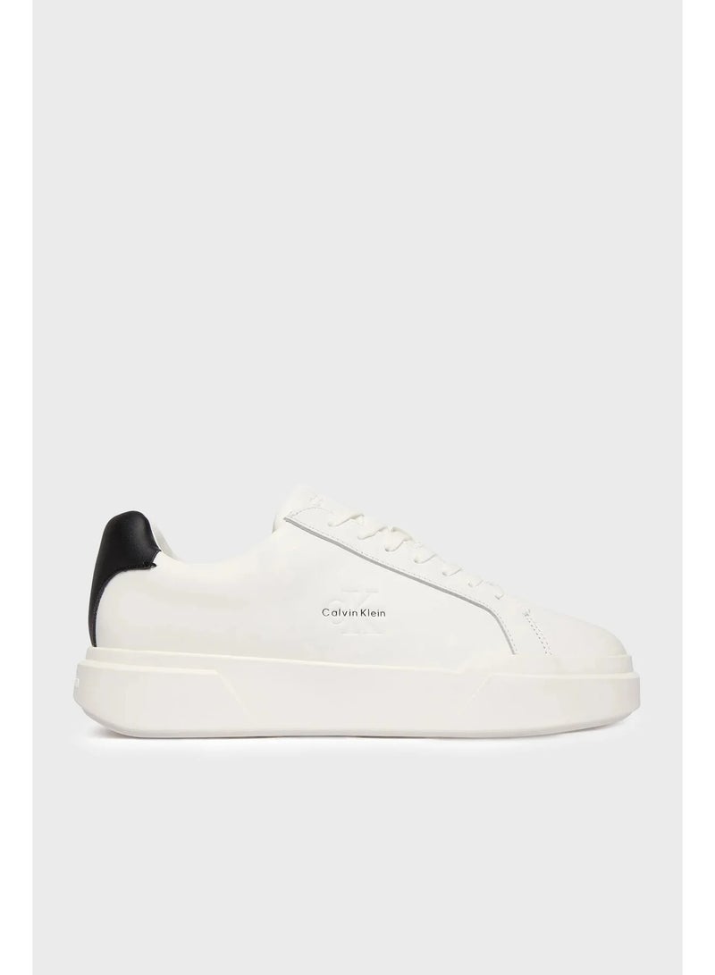 CALVIN KLEIN Leather Durable Chunky Cupsole LaceUp Shoes - Image 1