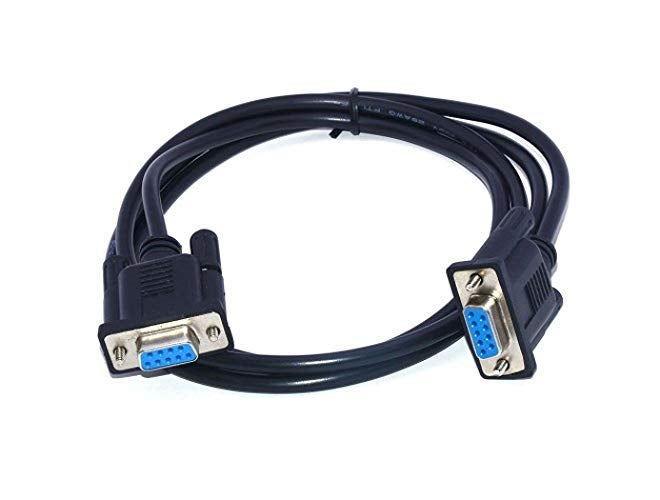 كابل تمديد تسلسلي أنثوي إلى أنثوي 9 دبابيس DB9 RS232 - 3 متر 9 قدم - لون أسود