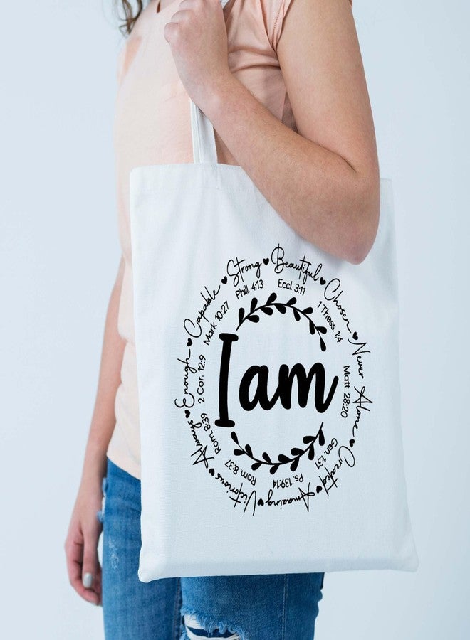 ARTBUG Tote Bag for Women, Aesthetic, Stylish, Ecofriendly, For College Girls, Office, Beach and Outings -I Am Affirmations Printed Canvas D - 310 - Image 2