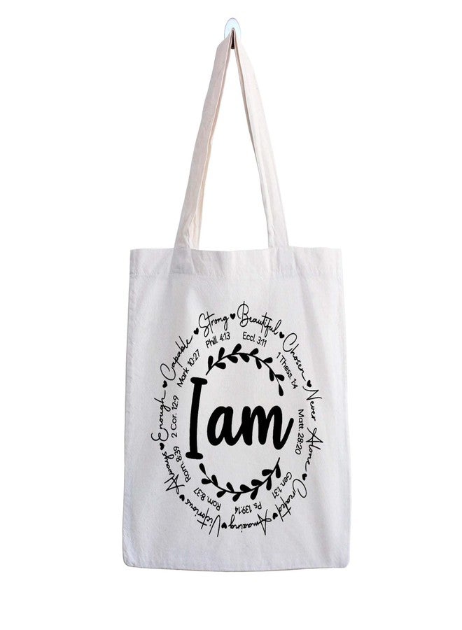ARTBUG Tote Bag for Women, Aesthetic, Stylish, Ecofriendly, For College Girls, Office, Beach and Outings -I Am Affirmations Printed Canvas D - 310 - Image 1