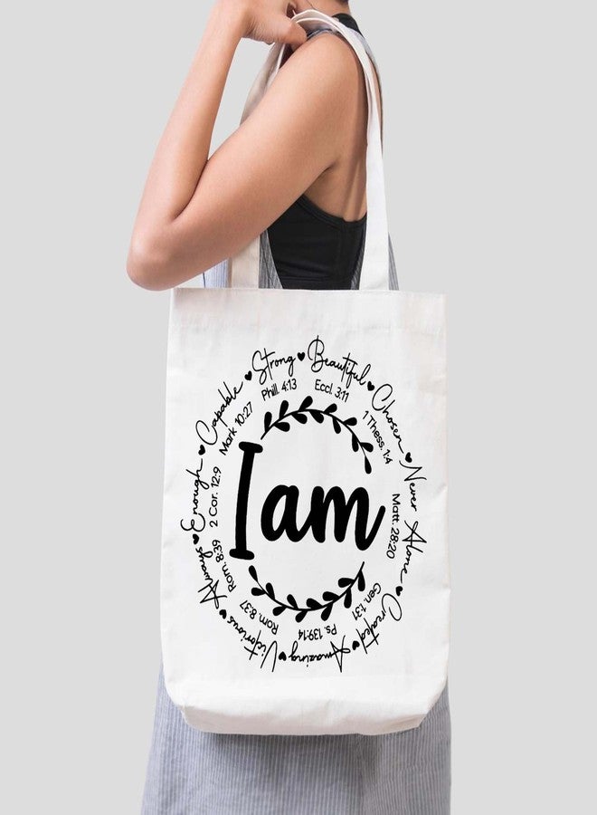 ARTBUG Tote Bag for Women, Aesthetic, Stylish, Ecofriendly, For College Girls, Office, Beach and Outings -I Am Affirmations Printed Canvas D - 310 - Image 3