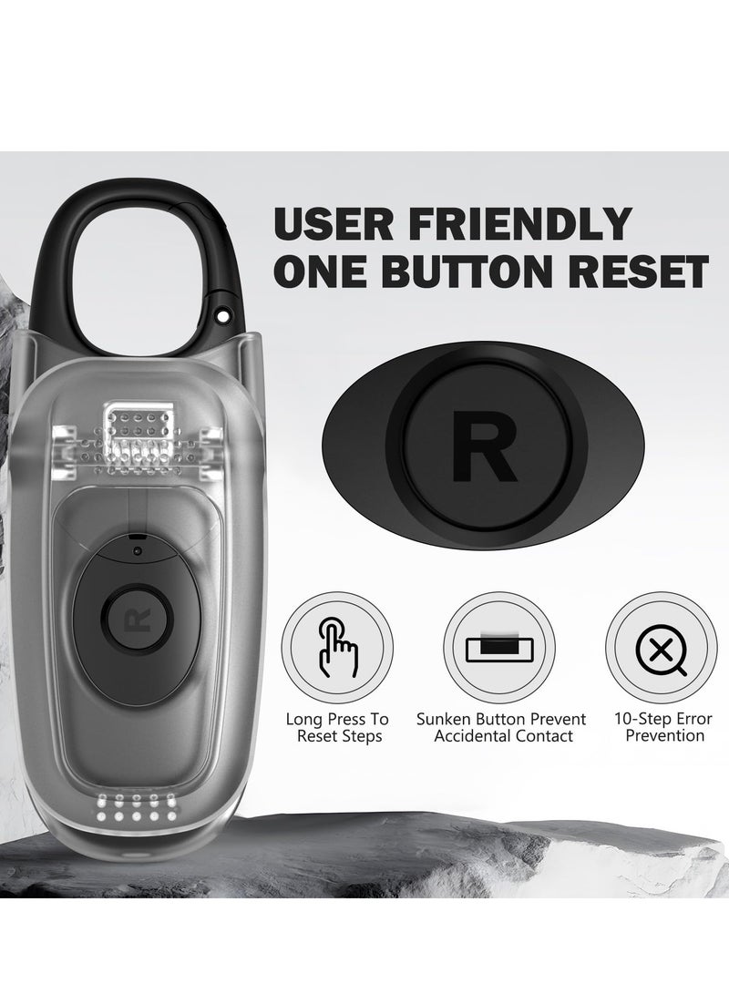 Generic 3D Pedometer for Walking with Removable Clip and Snap Hook Automatically Correct Small and Portable Simple Step Counter Accurate Walking Step Tracker with Big Digital Display for Men Women Black  - Image 5