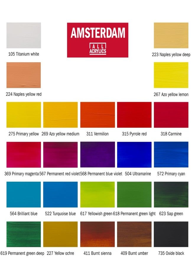 AMSTERDAM Royal Talens Amsterdam Acrylic Standard Tubes, 20ml-Tubes, Set of 24 (100516105) - Image 2