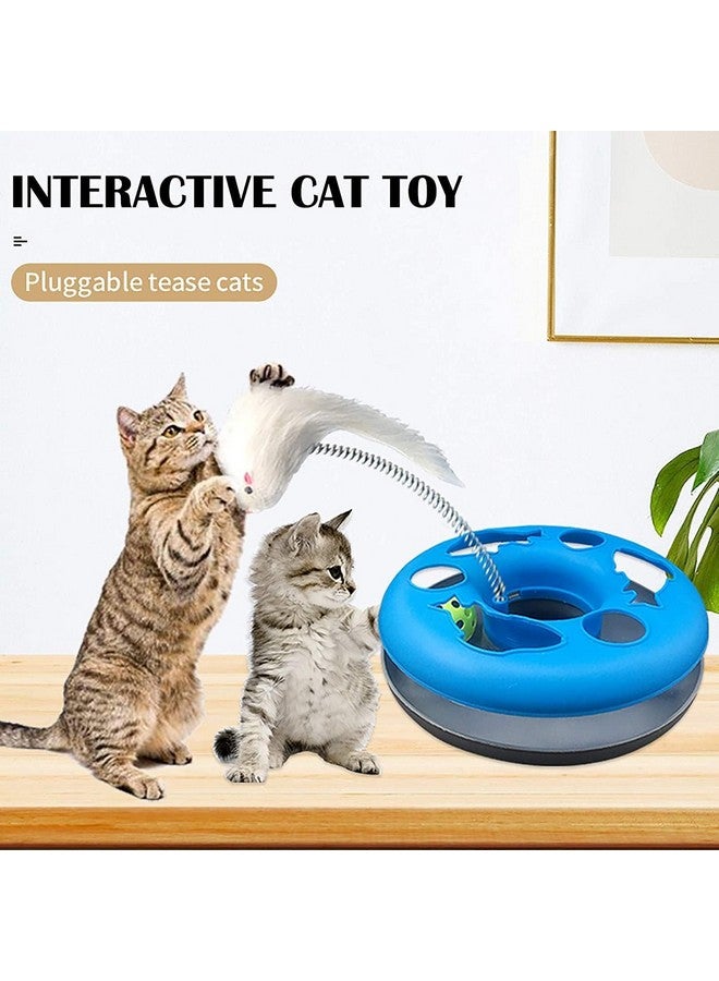 دائرة قطط سعيدة مع جرس كرة وعصا استفزاز للقطط والقطط الصغيرة (قد يختلف اللون) | لعبة تفاعلية ممتعة لممارسة الرياضة والصحة البدنية للقطط والقطط الصغيرة - Image 5