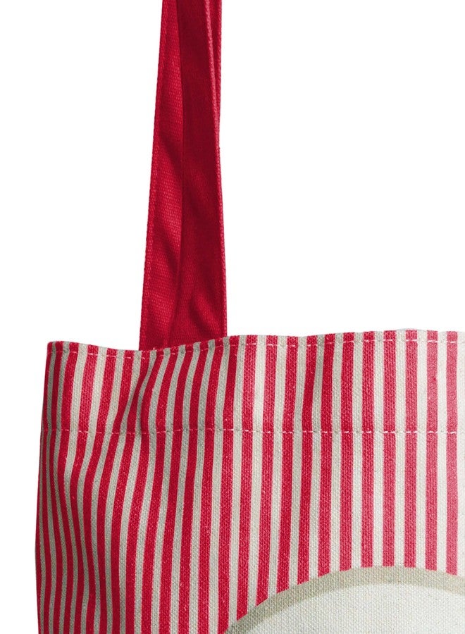 Logo Brands NCAA Wisconsin Badgers Classic Canvas Tote Bag – Lightweight Build, Fashionable Stripe Design – Easy to Clean & Ideal for Life On the Move - Image 3