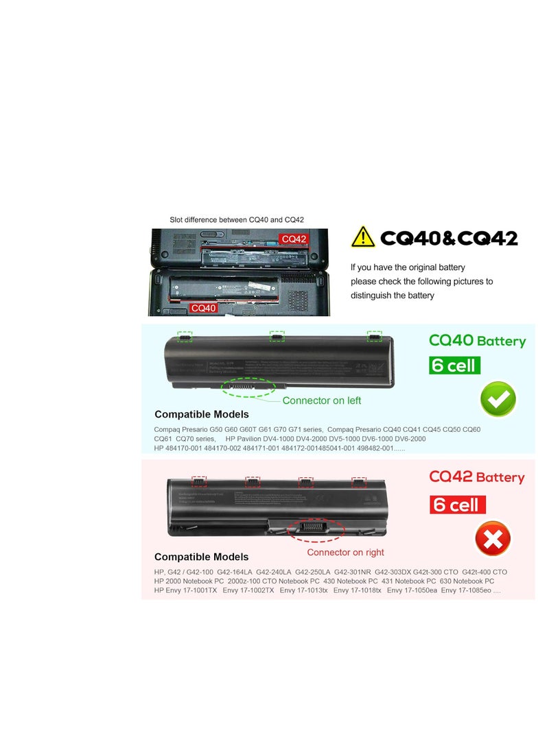 Terabyte Replacement Laptop Battery For HP Pavilion Dv4/Dv5/Dv5t/Dv6/G50/G60/G70/Hdx16 Series Black - Image 2