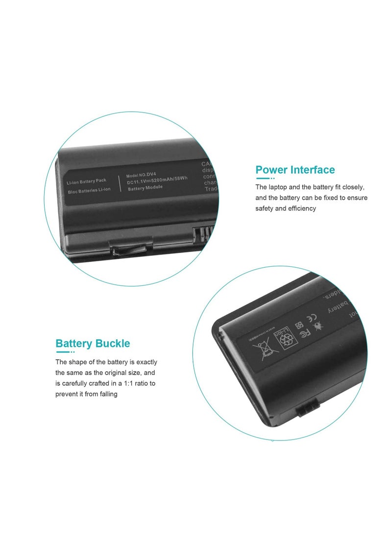 Terabyte Replacement Laptop Battery For HP Pavilion Dv4/Dv5/Dv5t/Dv6/G50/G60/G70/Hdx16 Series Black - Image 4