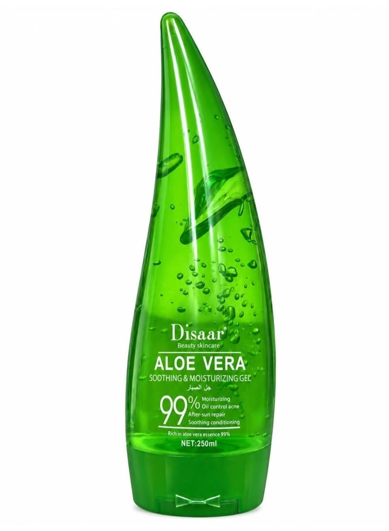 Disaar Aloe Vera Gel 99% Soothing & Moisturizing, Oil Control & After-Sun Repair - 250ml - Image 1