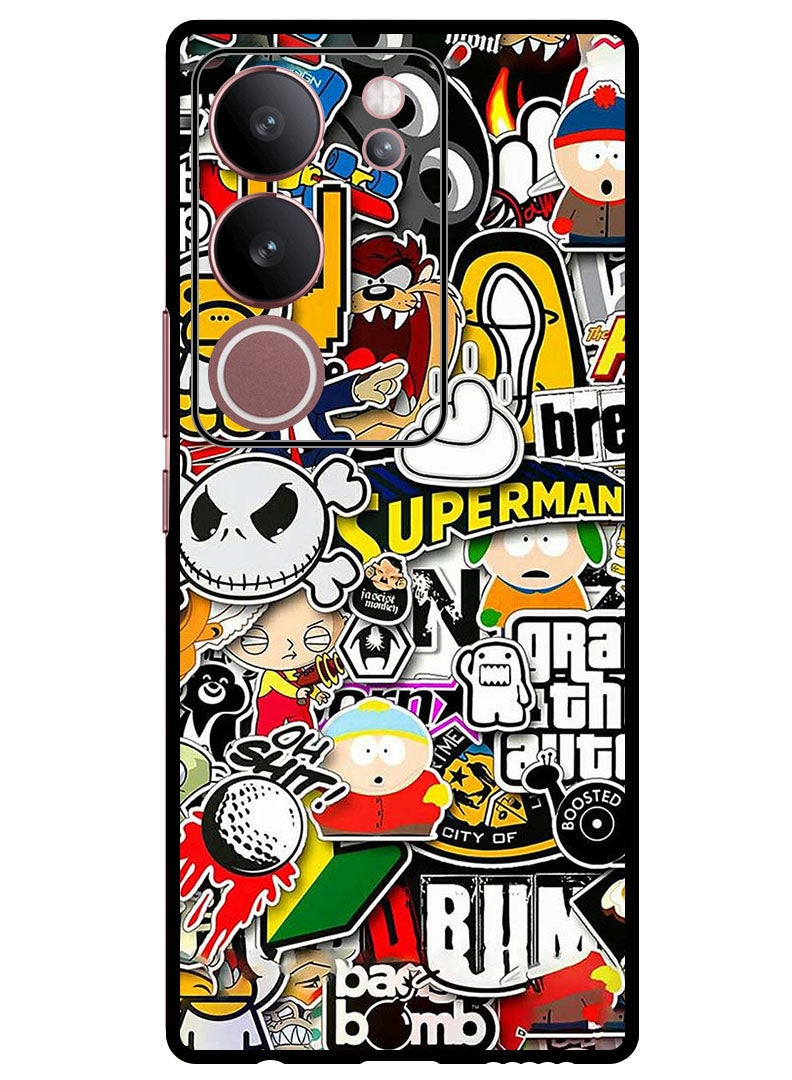 Theodor Protective Case Anti Scratch Shock Proof Bumper Cover For Vivo V29 - V29 Pro superhero tags - Image 1