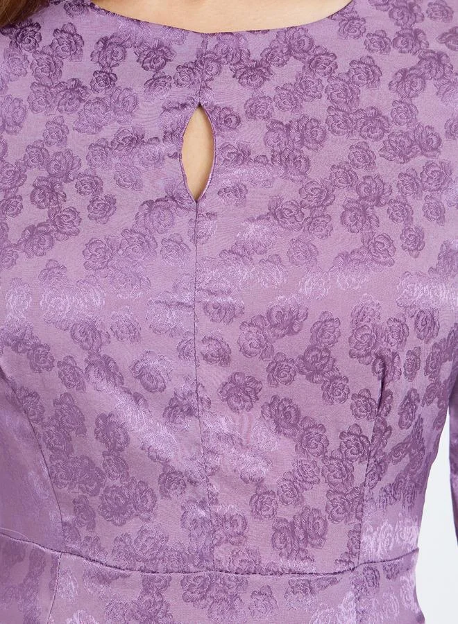 Styli  Women Purple Long Sleeves A-Line Maxi Dress for Women | Best Price UAE