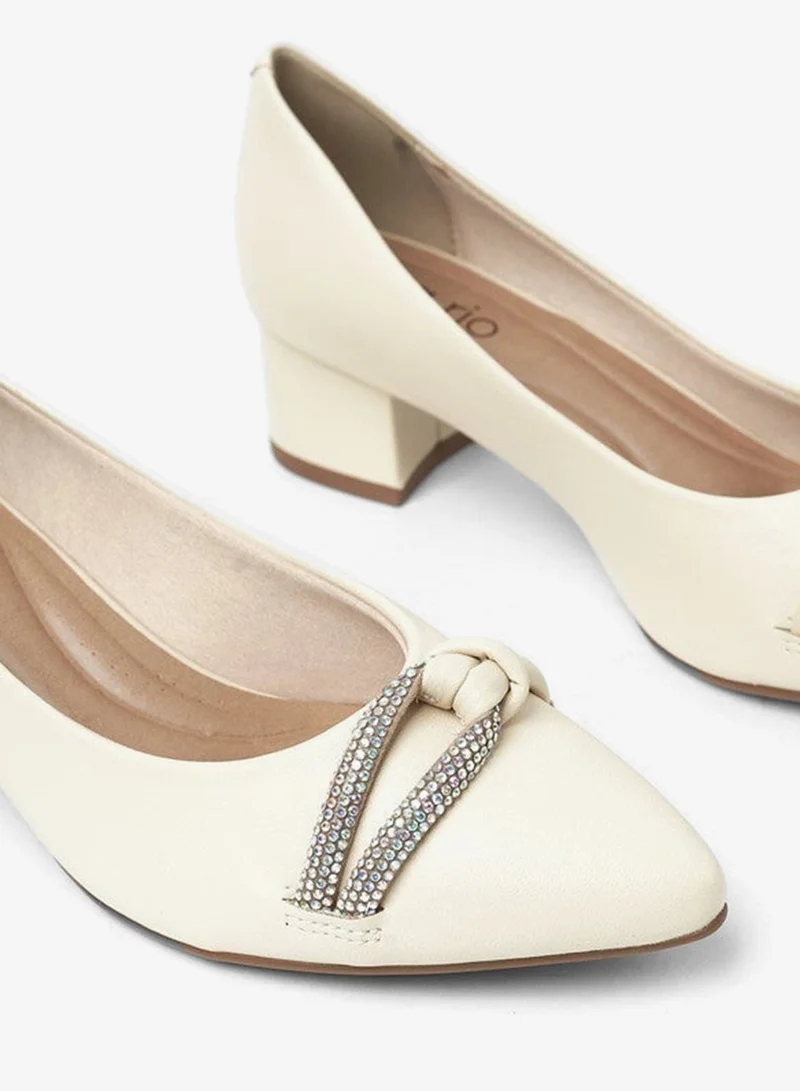 Beira Rio Cream Low Heels Pump for Women – Elegant Office Heel Shoes & Classic Pumps for Girls for Women | Best Price UAE