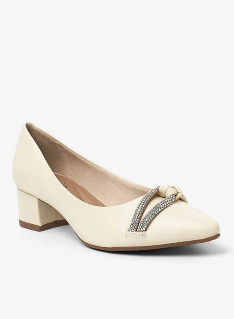 Beira Rio Cream Low Heels Pump for Women – Elegant Office Heel Shoes & Classic Pumps for Girls for Women | Best Price UAE
