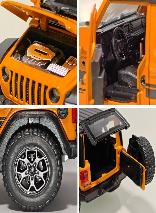 ERBADIHAGO Toy Cars 1/32 Die-cast Pull Back Collectible Model Car with Sound and Light Toy Vehicle for 3+Year Old Boys Festival Gift Orange Car - Image 5