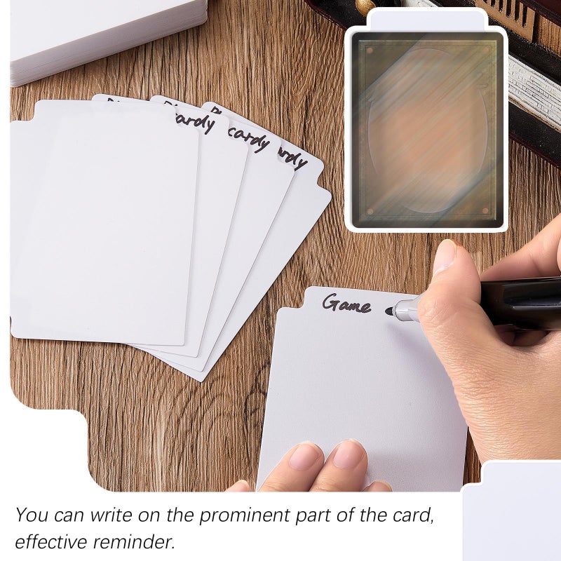 Suilung 50 Pcs Trading Card Dividers Plastic Divider Cards for Storage Boxes Separator Organizer Pages Compatible with MTG Sports Games Supplies Standard Vertical 69 x 97 mm - Image 4